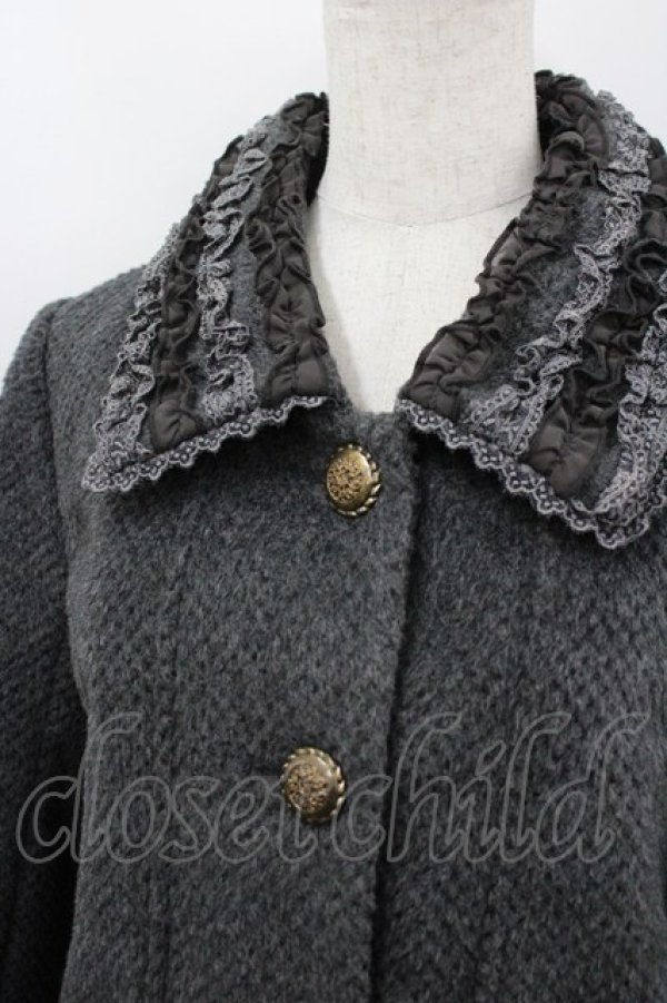 画像2: axes femme / フリルカラーショートコート M 黒 I-26-03-06-053-AX-CO-SA-ZI (2)