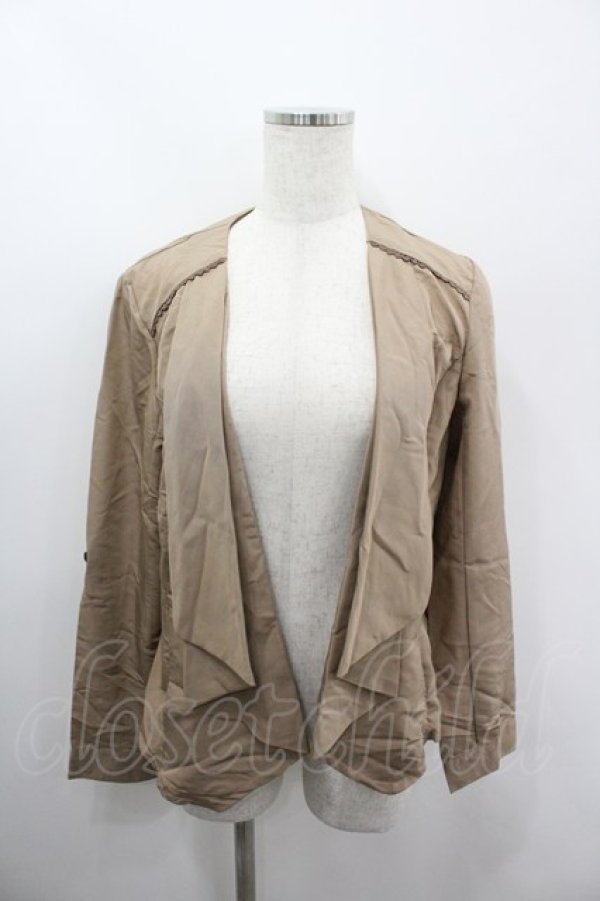 画像1: axes femme / バックリボンドレープジャケット M ブラウン I-26-03-06-056-AX-JA-SA-ZI (1)