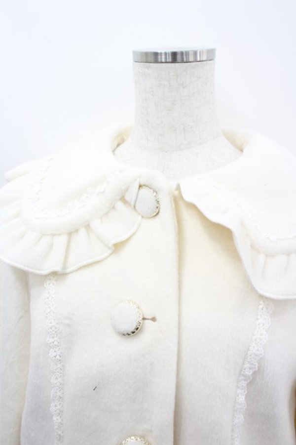 画像2: axes femme kawaii / バックフリルショートコート  アイボリー I-26-03-06-057-AX-CO-SA-ZI (2)