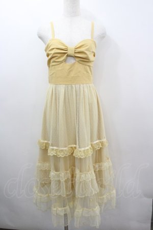 画像: axes femme POETIQUE / リボンデザインチュールワンピース  イエロー I-26-03-06-058-AX-OP-SA-ZI