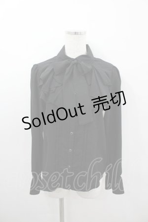 画像: axes femme / ラッフルフリルブラウス  黒 I-26-03-06-007-AX-BL-SA-ZI