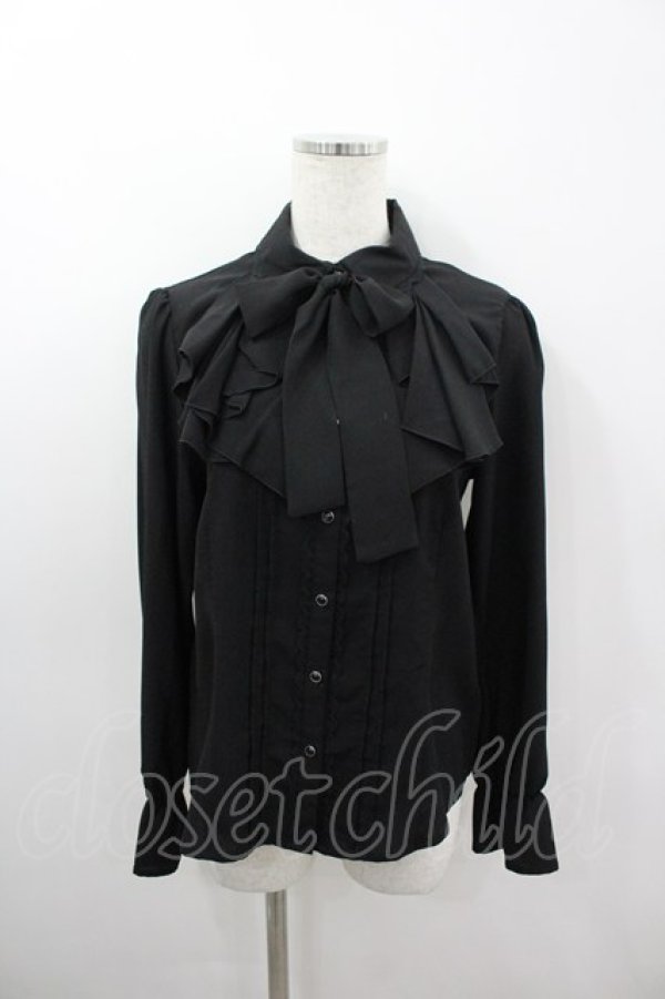 画像1: axes femme / ラッフルフリルブラウス  黒 I-26-03-06-007-AX-BL-SA-ZI (1)