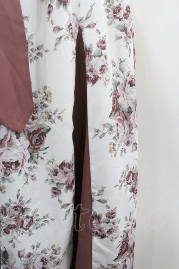 画像2: axes femme / 花柄×チェック柄切替スカート  白Ｘ黒 I-26-03-06-065-AX-SK-SA-ZI (2)