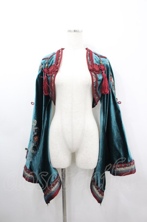 画像1: Ozz oneste / タッセルチャイナボレロ  グリーンＸボルドー I-26-03-06-066-OO-TO-SA-ZI (1)