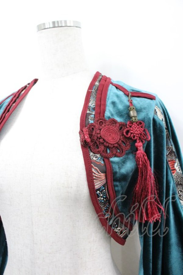 画像2: Ozz oneste / タッセルチャイナボレロ  グリーンＸボルドー I-26-03-06-066-OO-TO-SA-ZI (2)