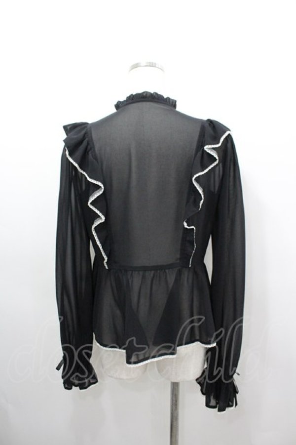 画像3: Angelic Pretty / エポールフリルブラウス  黒Ｘ白 I-26-03-06-067-AP-BL-SA-ZI (3)