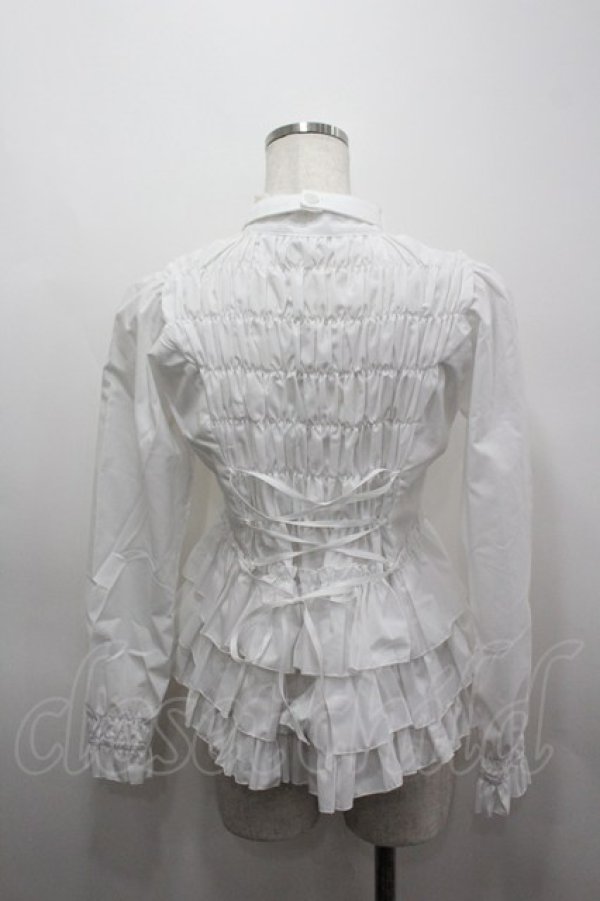 画像3: ATELIER PIERROT / 段々フリルジャボ付きブラウス  白 I-26-03-06-069-EL-BL-SA-ZI (3)