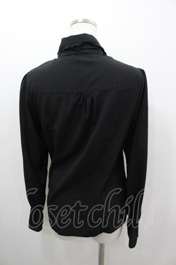 画像3: axes femme / ラッフルフリルブラウス  黒 I-26-03-06-007-AX-BL-SA-ZI (3)