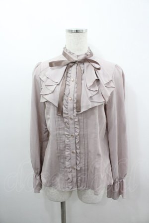 画像: axes femme / リボン付フリルブラウス  ピンク I-26-03-06-008-AX-BL-SA-ZI