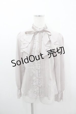 画像: axes femme / リボン付フリルブラウス  ピンク I-26-03-06-008-AX-BL-SA-ZI