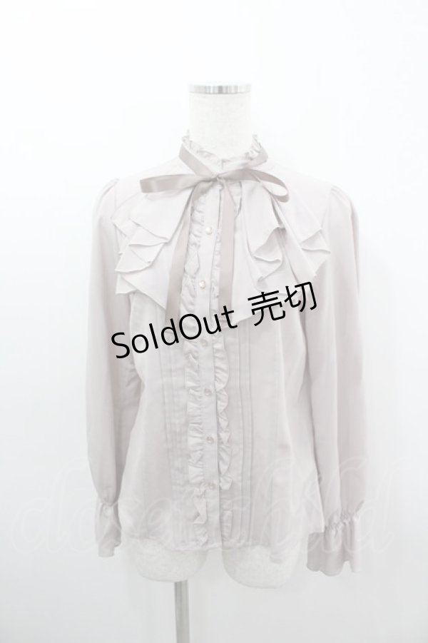 画像1: axes femme / リボン付フリルブラウス  ピンク I-26-03-06-008-AX-BL-SA-ZI (1)