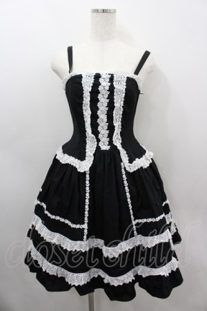 画像: ALICE and the PIRATES / ミランダジャンパースカート  黒×白 I-26-03-06-076-PA-OP-TE-ZI