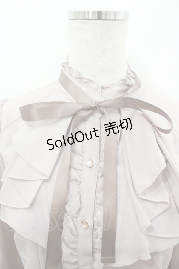 画像2: axes femme / リボン付フリルブラウス  ピンク I-26-03-06-008-AX-BL-SA-ZI (2)