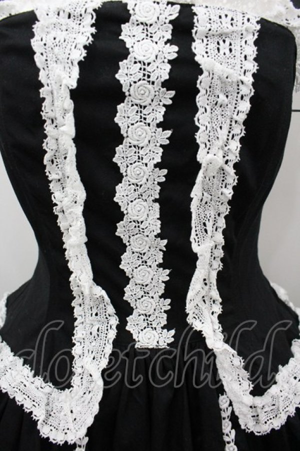 画像2: ALICE and the PIRATES / ミランダジャンパースカート  黒×白 I-26-03-06-076-PA-OP-TE-ZI (2)