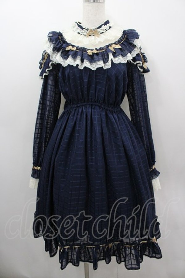 画像1: ALICE and the PIRATES / マリーのおリボンいっぱいワンピース  ネイビー I-26-03-06-077-PA-OP-SA-ZI (1)