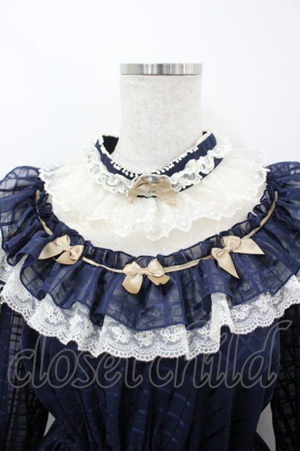 画像2: ALICE and the PIRATES / マリーのおリボンいっぱいワンピース  ネイビー I-26-03-06-077-PA-OP-SA-ZI (2)