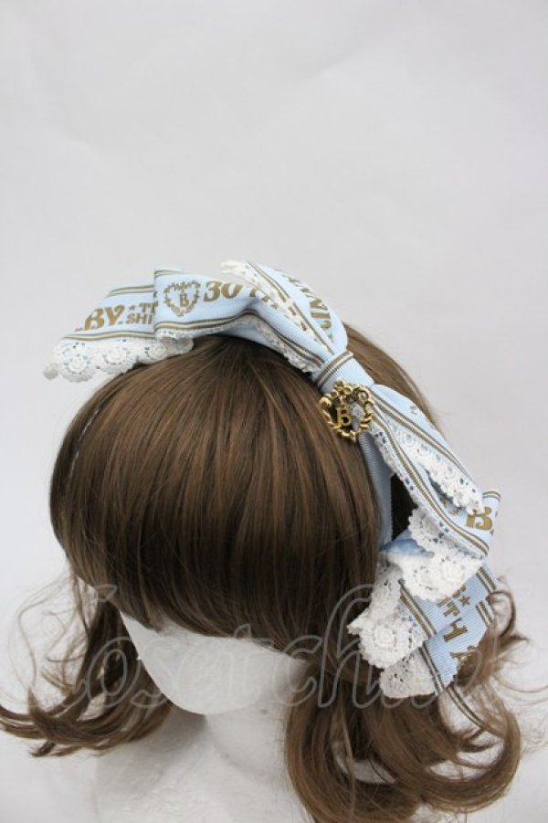 画像2: BABY,THE STARS SHINE BRIGHT / Best Wishesリボンカチューシャ  サックスＸ白 I-26-03-06-087-BA-AC-SA-ZI (2)