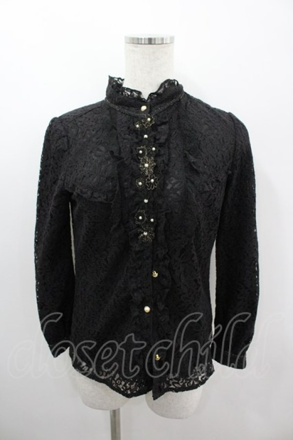 画像1: axes femme / 総レースブラウス  黒 I-26-03-06-010-AX-BL-SA-ZI (1)