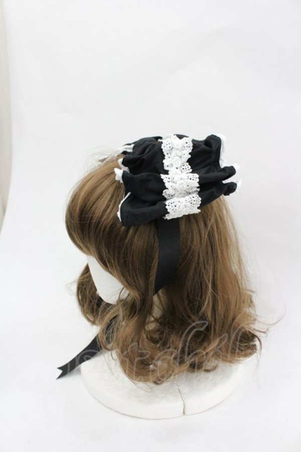 画像2: ALICE and the PIRATES / Dolly Ribbonヘッドドレス  黒×白 I-26-03-06-091-PA-AC-TE-ZI (2)