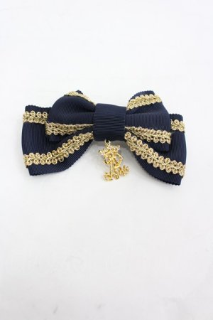 画像: ALICE and the PIRATES / A/Pグログランリボンバレッタ  ネイビー I-26-03-06-093-PA-AC-SA-ZI