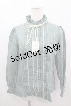 画像: axes femme / 先染めストライプブラウス L グリーン I-26-03-06-011-AX-BL-SA-ZI