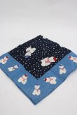 画像3: PINK HOUSE / ゆきだるまくまハンカチ  青Ｘ白 I-26-03-06-102-LO-ZA-SA-ZI (3)