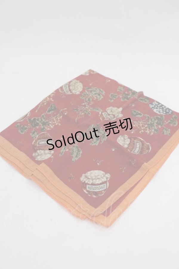 画像1: PINK HOUSE / ジャム瓶ハンカチ  赤 I-26-03-06-103-LO-ZA-SA-ZI (1)