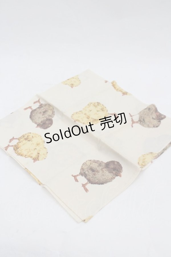 画像1: PINK HOUSE / ひよこプリントハンカチ  アイボリー I-26-03-06-104-LO-ZA-SA-ZI (1)