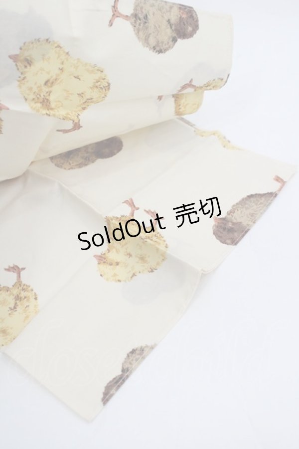 画像2: PINK HOUSE / ひよこプリントハンカチ  アイボリー I-26-03-06-104-LO-ZA-SA-ZI (2)