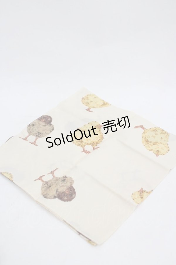 画像3: PINK HOUSE / ひよこプリントハンカチ  アイボリー I-26-03-06-104-LO-ZA-SA-ZI (3)