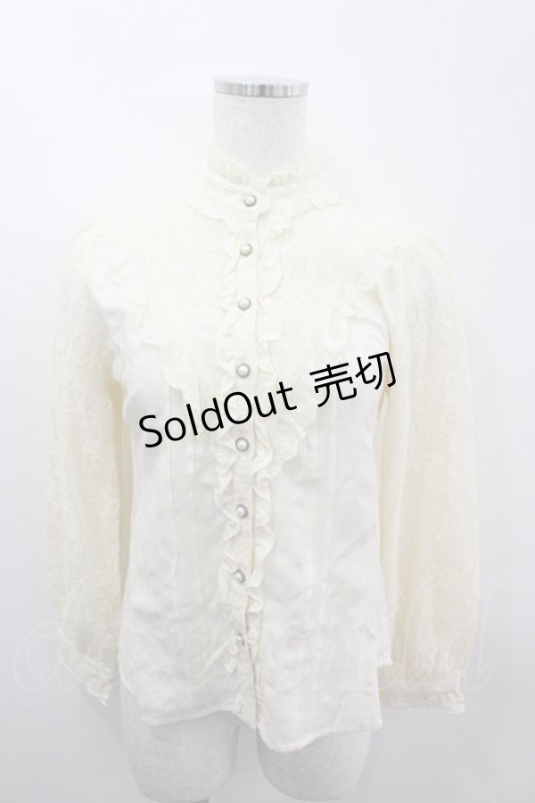 画像1: axes femme / ハイネックレース切り替えブラウス M アイボリー I-26-03-06-013-AX-BL-SA-ZI (1)