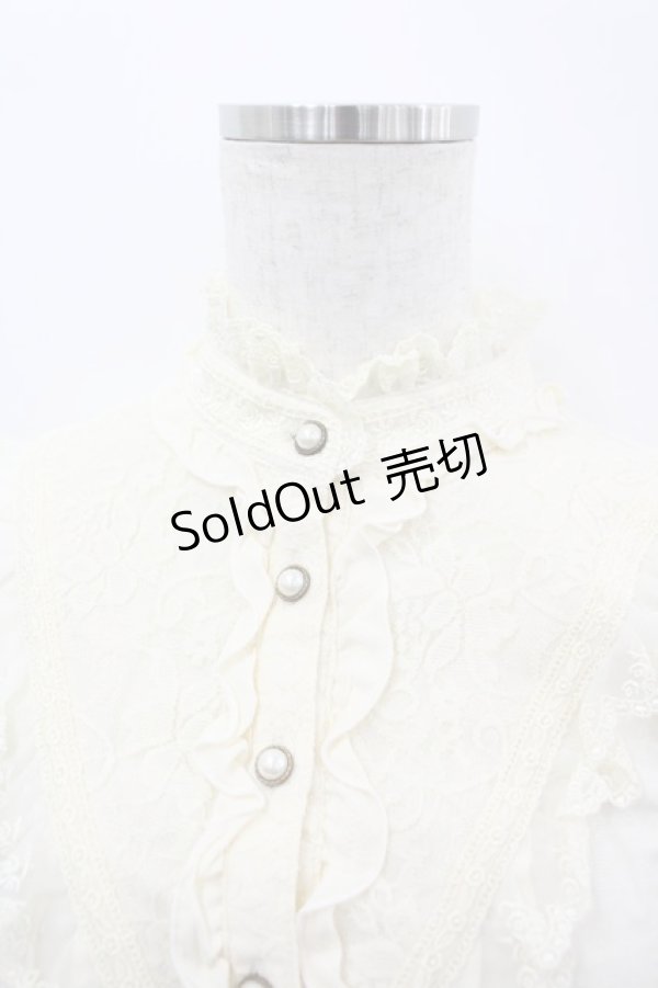 画像2: axes femme / ハイネックレース切り替えブラウス M アイボリー I-26-03-06-013-AX-BL-SA-ZI (2)