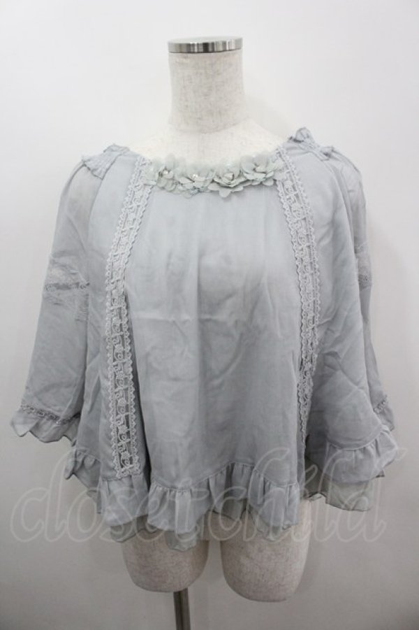 画像1: axes femme / ポンチョ型BL M サックス I-26-03-06-015-AX-TO-SA-ZI (1)