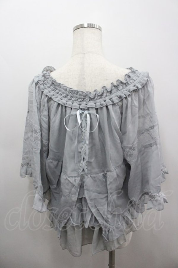 画像3: axes femme / ポンチョ型BL M サックス I-26-03-06-015-AX-TO-SA-ZI (3)