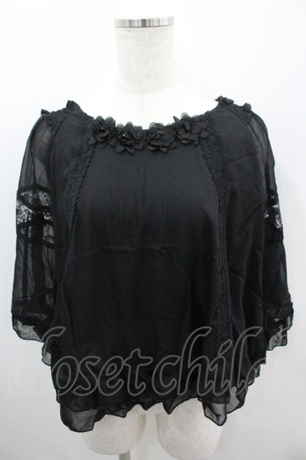 画像1: axes femme / ポンチョ型BL M 黒 I-26-03-06-019-AX-TO-SA-ZI (1)