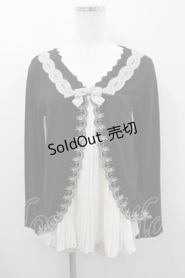 画像1: axes femme / 刺繍カットワークP/O  黒Ｘ白 I-26-03-06-023-AX-TO-SA-ZI (1)