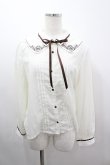 画像1: axes femme / レイヤードカラー刺繍ブラウス  アイボリーＸブラウン I-26-03-06-003-AX-BL-SA-ZI (1)