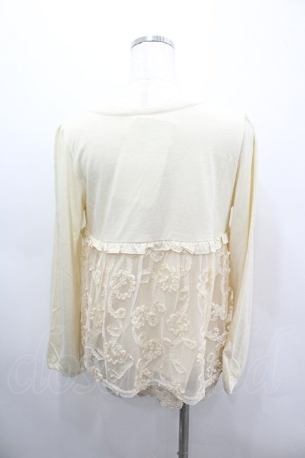 画像3: axes femme / チュール刺繍切替カットソー  生成り I-26-03-06-026-AX-TO-SA-ZI (3)