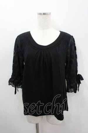 画像: axes femme / 袖ドットチュールPO M 黒 I-26-03-06-030-AX-TO-SA-ZI