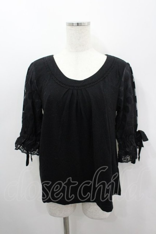 画像1: axes femme / 袖ドットチュールPO M 黒 I-26-03-06-030-AX-TO-SA-ZI (1)