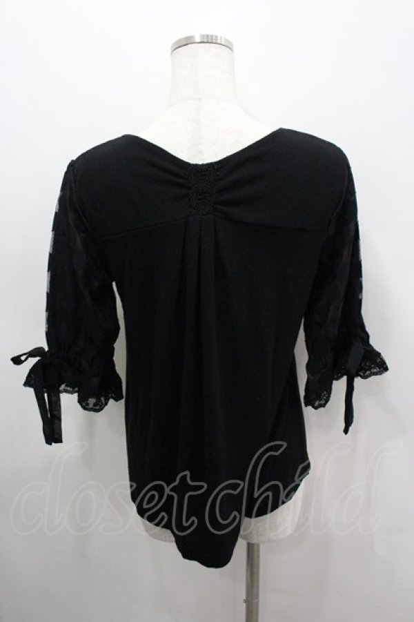 画像3: axes femme / 袖ドットチュールPO M 黒 I-26-03-06-030-AX-TO-SA-ZI (3)