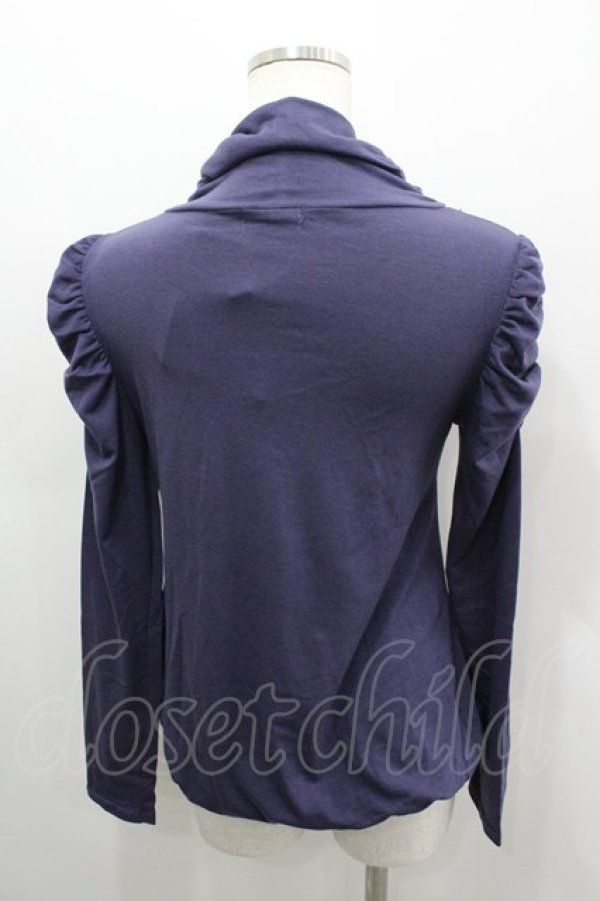 画像3: axes femme / フロント編み上げレースハイネックカットソー M パープル I-26-03-06-033-AX-TO-SA-ZI (3)