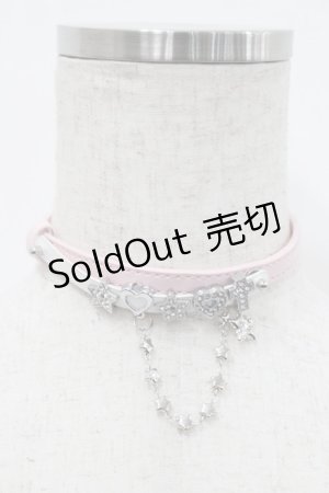 画像: LOLITAその他(お買取対象外) / ストーンモチーフベルトチョーカー  ピンクＸ白 I-26-03-08-001-LO-AC-SA-ZI