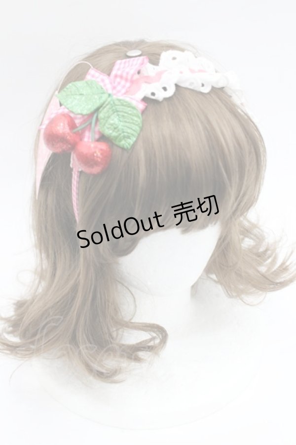 画像1: Shirley Temple / ラメチェリーカチューシャ  赤 I-26-03-08-030-ET-AC-SA-ZI (1)