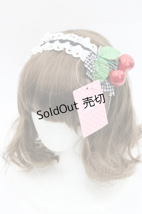 画像1: Shirley Temple / ラメチェリーカチューシャ  黒 I-26-03-08-032-ET-AC-SA-ZI (1)