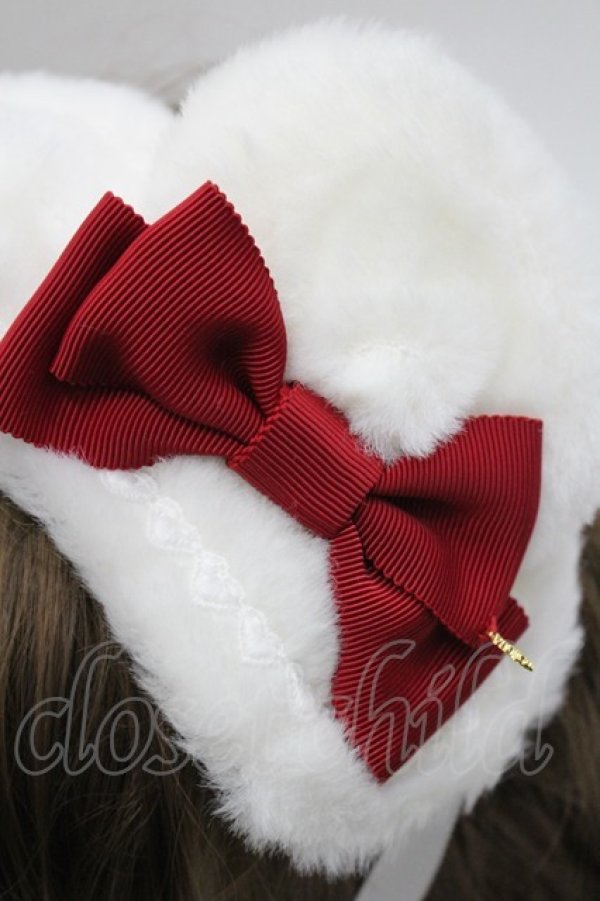 画像4: BABY,THE STARS SHINE BRIGHT / くみゃちゃんファーヘッドドレス  白Ｘ赤 I-26-03-08-039-BA-AC-SA-ZI (4)