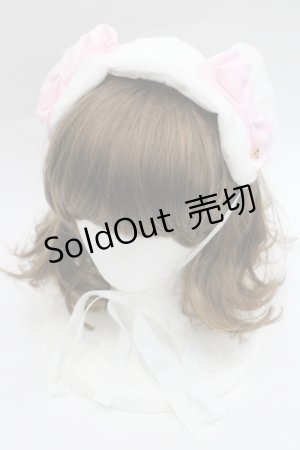 画像: BABY,THE STARS SHINE BRIGHT / くみゃちゃんファーヘッドドレス  白Ｘピンク I-26-03-08-040-BA-AC-SA-ZI