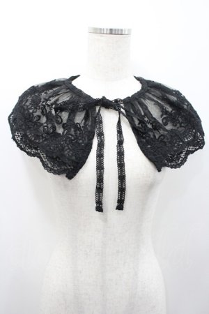 画像: m petit by misako / レースつけ襟  黒 I-26-03-08-005-LO-ZA-SA-ZI