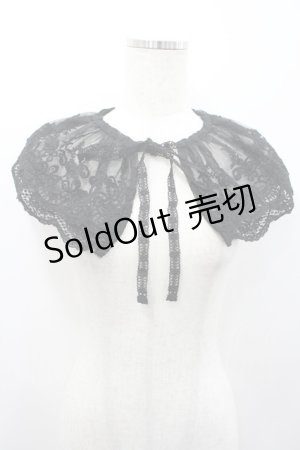 画像: m petit by misako / レースつけ襟  黒 I-26-03-08-005-LO-ZA-SA-ZI