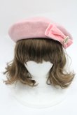 画像2: m petit by misako / AMモチーフリボンベレー帽  ピンク I-26-03-08-044-0-AC-SA-ZI (2)